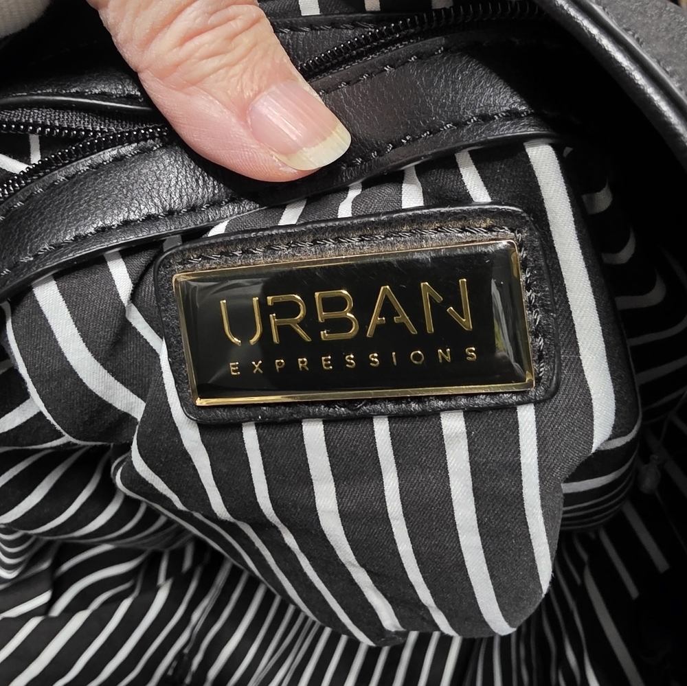 Urban Expressions Black and Gray Hobo Bag - Picture 2 of 5